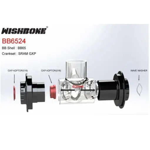 บอตตอมแบร็คเก็ต WISHBONE BB65 Ceramic | เฟรม Look Zed Only | Shimano HT2 / SRAM GXP / Campagnolo EKAR | รองรับ BB65 Shell Standard