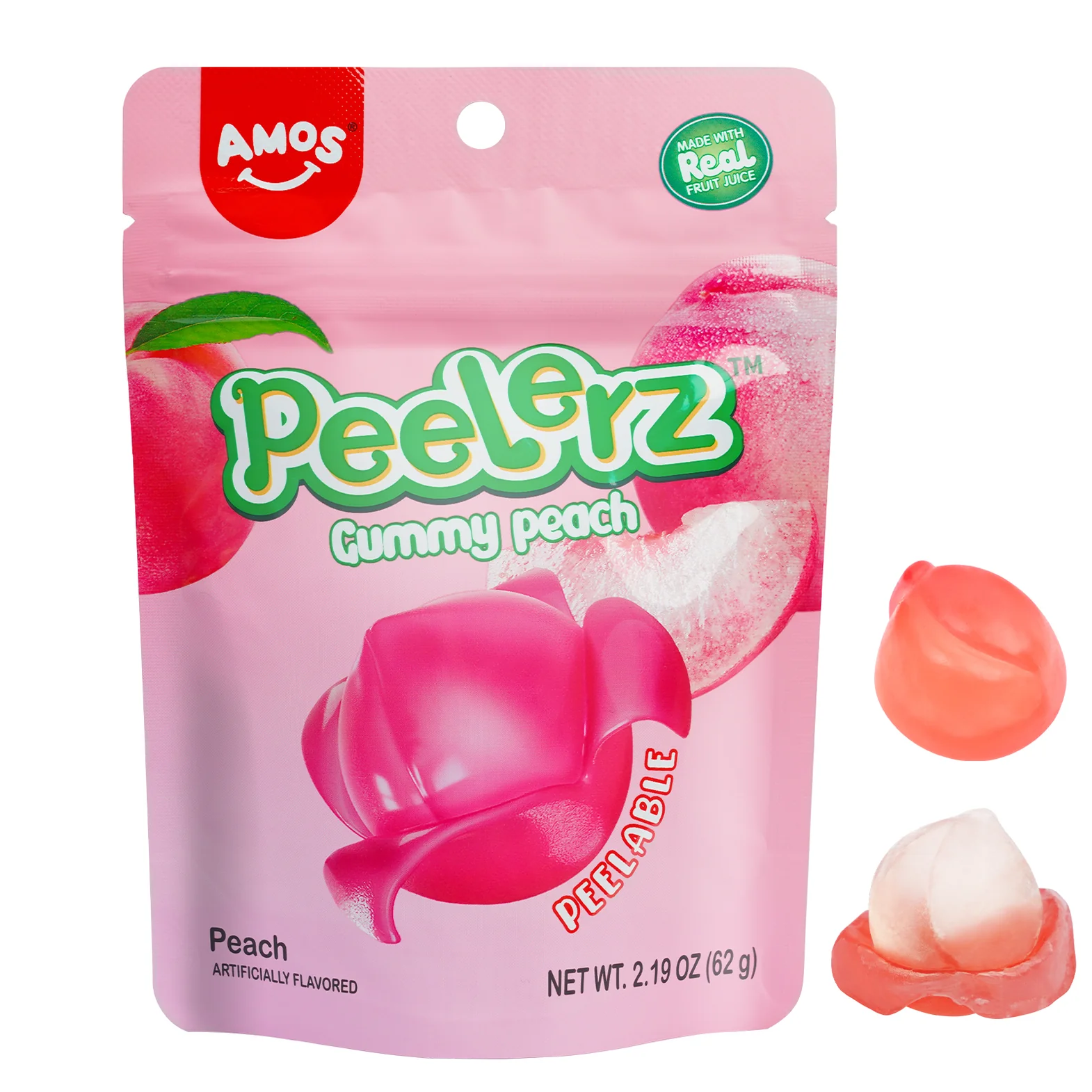 แกะสนุก! เคี้ยวอร่อย! AMOS Peelerz Gummy เยลลี่รสผลไม้ปลอกเปลือก 7 รส 40 กรัม