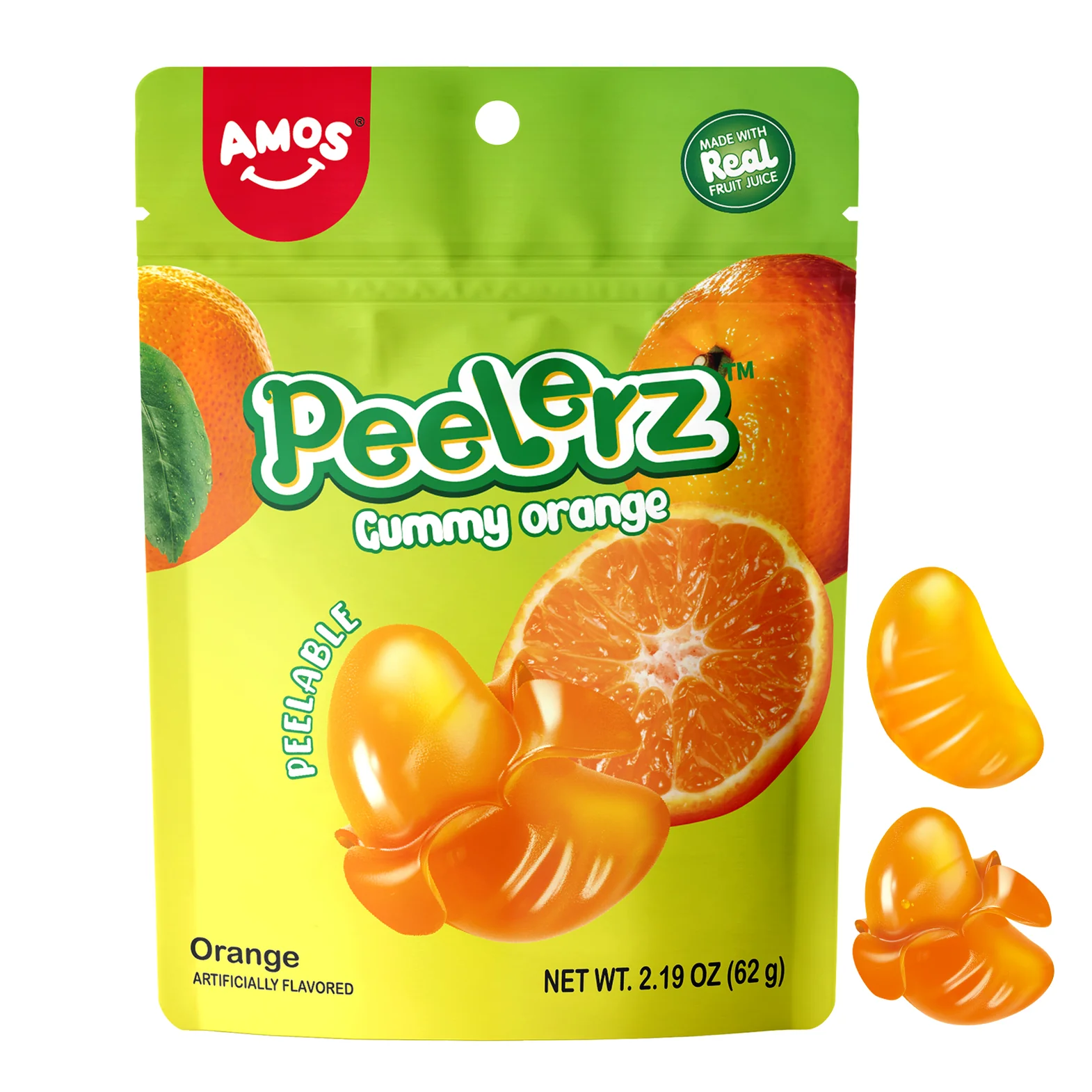 แกะสนุก! เคี้ยวอร่อย! AMOS Peelerz Gummy เยลลี่รสผลไม้ปลอกเปลือก 7 รส 40 กรัม