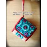 กระเป๋าสามพับ โทนสดใส ฟ้าแดง - สั่งทำนะคะ