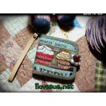 กระเป๋าเงินใบสั้น สองพับ ผ้าคอตตอนลินินญี่ปุ่น - สินค้าสั่งทำ