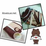 ชุด Kit แบบเย็บจักร กระเป๋าสตางค์ใบสั้น พร้อม How To ส่งฟรีค่ะ