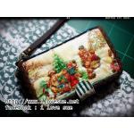 กระเป๋าใบกลาง ผ้าอเมริกา ใส่โทรศัพท์ + เงิน สำหรับสาวสมบัติน้อย - สั่งทำระบุโทนสี