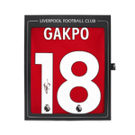 เสื้อลิเวอร์พูล 2025 2026 ลายเซ็นต์ Gakpo 18 อาร์มทองแชมป์พรีเมียร์ลีก มีใบรับรองลายเซ็นต์มือของแท้ ในกล่อง
