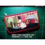 กระเป๋าใบยาว Applique โทนแดง - สั่งทำ