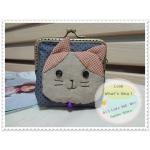 กระเป๋าปิ๊กแป๊ก ลายจุดสีเทา น้องแมว Pre Order