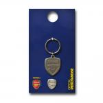 พวงกุญแจอาร์เซนอลของแท้ จัดชุด 2 ชิ้น Arsenal Antique Crest Keyring and Badge Set