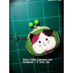 กระเป๋าปิ๊กแป๊กแมว โทนเขียว ขนาดปาก 8.5 cm - สั่งทำ