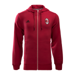 เสื้อฮู้ดอดิดาสเอซีมิลาน adidas Milan 3 Stripe Full Zip Hoodie สีแดง ของแท้