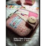 กระเป๋าสองพับสั้น โทนชมพูลูกไม้ - สั่งทำค่ะ