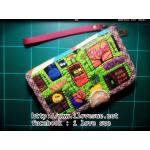 กระเป๋าสองช่อง 1 ซิป ลายแม่มด โทนเขียวส้ม - สั่งทำ