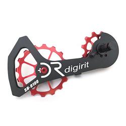 ชุดอัพเกรด ลูกรอกตีนผี ตีนผีแต่ง +DR DIGIRIT SHA 16T/16T Bike Rear Derailleur Oversized Pulleys Wheel Set with Alloy Cage Alloy Pulley Ceramic Bearings for Shimano 105 RD5600,RD5700,RD5800 (10s/11s), Di2/Mechanical
