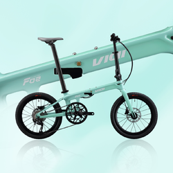จักรยานพับได้ VIQI F02 คาร์บอนไฟเบอร์ T800 | เกียร์ Shimano 9 สปีด | เบรกดิสก์น้ำมัน | น้ำหนักเบา 9.6 กก.