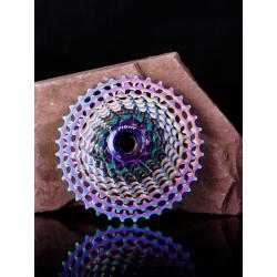 เฟืองหลัง S-FIGHT G11-CF SPROCKET CASSETTE สีรุ้ง วัสดุอลูมิเนียมเซาะร่อง CNC หนัก 210 กรัม