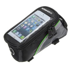 กระเป๋าใส่โทรศัพท์คาดเฟรม Roswheel Bicycle Front Top Tube Frame Bag Touch Screen Waterproof Storage Pack inches (L) , 12496