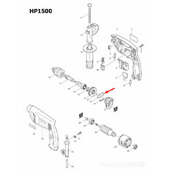 แผ่นบังคับตัวปรับ สว่านกระเทก Makita มากีต้า HP1500 [#23] Pn.344112-2 (แท้) ##