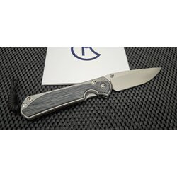 Chris Reeve Large Sebenza 31 Inlay LH Drop Point Glass Blasted Black Canvas Micarta CPM MagnaCut (LHมือซ้าย)