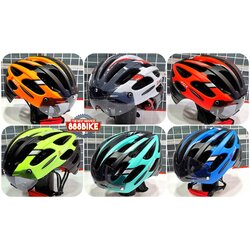 หมวกจักรยานมีแว่น X-FOX Road bike Helmet, XF021 In-mold with visor and goggles, Insect nets