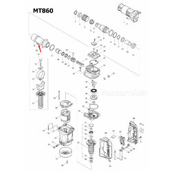 HEX. SOCKET HEAD BOLT M6X25 สกัดไฟฟ้า Maktec มาคเทค MT860 [#16] Pn.265914-2 (แท้) ##