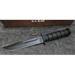Ka-Bar Bowie Full-Size Knife Black GFN Sheath (7" Black)