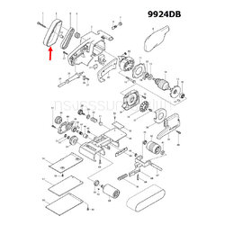 ฝาครอบสายพาน เครื่องขัดกระดาษทราย Makita 9924DB [#2] Pn.343270-1 (แท้) ##