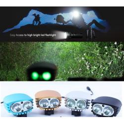 ไฟฉายเอนกประสงค์ ไฟเลด YPD 2 x Cree XM-L U2 LED 4000lm 4-Mode Cool White Bicycle Light