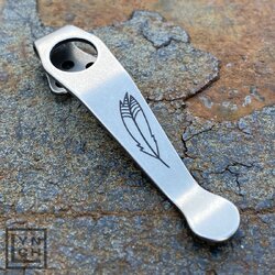 SPYDERCO STANDARD CLIP - STONEWASHED "FEATHER"