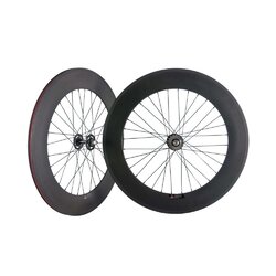 ล้อฟิกเกียร์ ล้อจักรยานแทร็ก ล้อคาร์บอน WINGS SPORT Carbon track BIKE Carbon Single Speed Bike Wheelset Clincher/TUBULAR Track Bike Rim with Matte Finish 38-88mm.