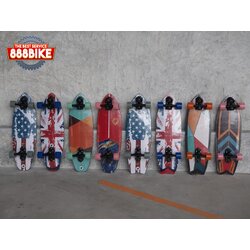 Surf Skate ยี่ห้อ S-Fight รุ่น S5 ล้อมีไฟ ทรัค S5 (หน้าไว สมูท เน้นความพริ้ว) บอร์ดทรงหางปลาและทรง คลาสสิค ไม้เมเปิ้ล 7 ชั้น หนา11mm.