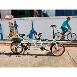 K-POP LG450 จักรยานสองตอน Tandem bicycle Double Folding Bike เกียร์ 8 สปีด พับได้ ล้อ 20นิ้ว เฟรมเหล็ก ปี 2023