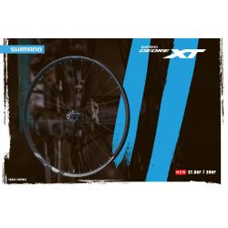 ชุดล้อเสือภูเขา SHIMANO วงล้อดิส XT, WH-M8100-B-27.5, 11/12 SPD, F/R แกน 15/12MM, 28H, สีดำ (MALAY)