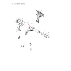 ไส้ความร้อน+มอเตอร์ เครื่องเป่าลมร้อน Makita มากีต้า รุ่น HG6030 [#13] Pno.PR00000025 (แท้) ##