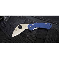 Spyderco Balance R.I.L. Knife Blue Peel-Ply G-10 (2" Satin CPM SPY 27)