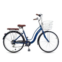 จักรยานแม่บ้าน OSAKA RIKKO CITY BIKE ตะกร้าสแตนเลสขนาดวงล้อ 26นิ้ว มีเกียร์ NEW2025