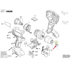 สกรูหัวฝัง M6X23 เกลียวซ้าย ไขควงไฟฟ้าไร้สาย BOSCH GSR 18V-50 [#107] P/N.2603421229 (แท้)##