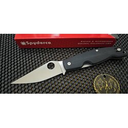 Spyderco Pattadese Liner Lock Knife Black G-10 (3.2" Satin M390) (Discontinued)