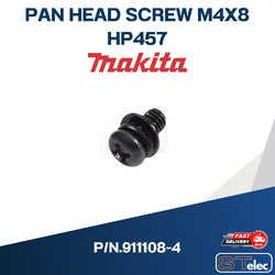 PAN HEAD SCREW M4X8 สว่านกระแทกไร้สาย Makita HP457 P/N.911108-4 (แท้) ##