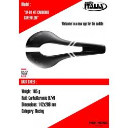 SELLE ITALIA อานนั่ง, SP01 KIT CARBONIO SUPERFLOW, ขนาด L, สีดำ (Road/MTB), L3,ขนาด S, สีดำ (Road/MTB), S3