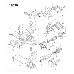 บังขี้กบ กบไสไม้ไฟฟ้า Makita มากีต้า 1805N [#24] Pn.312886-3 (แท้) ##
