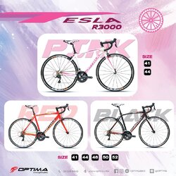 OPTIMA TESLA R3000 เสือหมอบ ออลอะราวด์ เฟรมอลู ตะเกียบคาร์บอน 18สปีด Sora เต็ม 2023