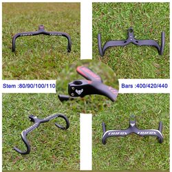 แฮนด์หมอบ TRIFOX TL-CHB10 New Full Carbon Bicycle Stem Handlebar Road Bikes Carbon Integrated