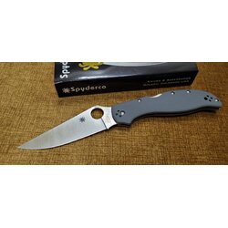Spyderco Stretch 2 XL Lockback Knife Gray G-10 (4" Satin)