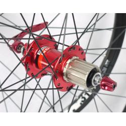 ดุมวีเบรค NOVATEC ดุมหน้า/หลัง V-Brake แบร์ลิ่ง MTB, โม่โครโม, 32H,36H, สีแดง