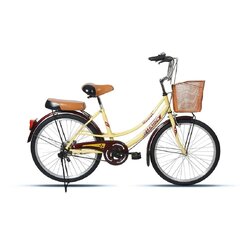 จักรยานแม่บ้าน MEADOW รุ่น CITY VINTAGE MIT ล้อขนาด 24 นิ้ว พร้อมตะกร้าวินเทจ ไม่มีเกียร์
