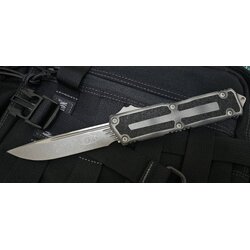 Microtech Scarab 2 Gen 3 S/E Weathered Metal Apocalyptic Standard w/ Spine Fluted Blade