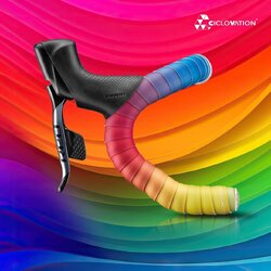 ผ้าพันแฮนด์ CICLOVATION POLY TOUCH OMBRE RAINBOW BAR TAPE