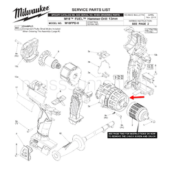 GEAR BOX ASSEMBLY สว่ากระเเทกไร้สาย Milwaukee มิลวอกี้ M18FPD Pn.#3 203142003 (แท้-สั่ง)