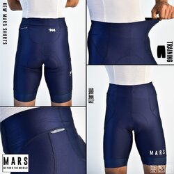 กางเกงปั่นจักรยานขาสั้น MARS รุ่น Training รุ่นใหม่ล่าสุด เนื้อผ้าทำมาจากวัสดุโพลีเอสเตอร์ ไนลอน ไลคร่า และ สแปนเด็กซ์ เจเนเรชั่นใหม่ ระบายเหงื่อได้ดีเยี่ยม 2025