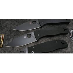 Spyderco Bodacious Compression Lock Knife Black G-10 Black DLC