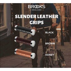 ปลอกแฮนด์ Brooks Cambium Slender Handlebar Grips - Slate,130/130MM